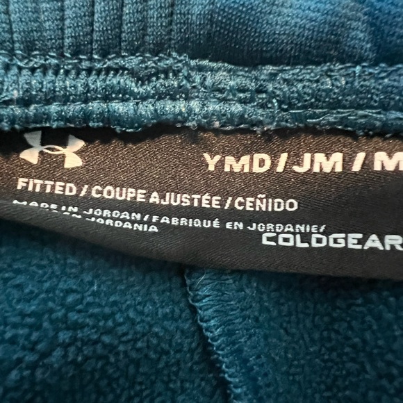 Under Armour Cold Gear Joggers with Pockets Teal and Large graphic Youth Medium - Picture 9 of 9